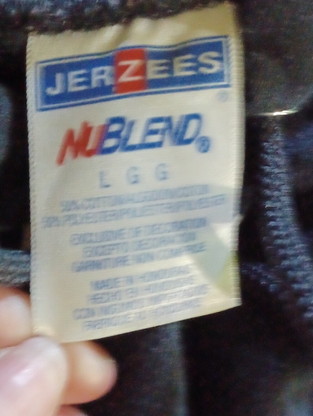 Jerzees Black Hooded Sweatshirt with White Label - Picture 3 of 3